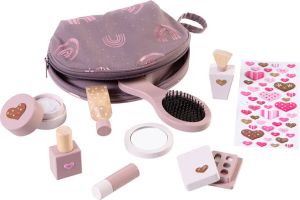 Howa Speelgoed make-up set make-up tas voor kinderen met 8 stuks houten accessoires 48812