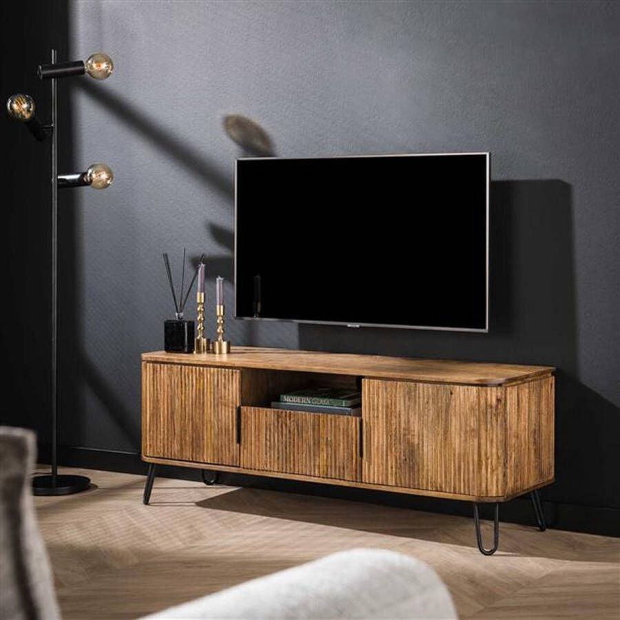 Hoyz Collection Hoyz TV-meubel Wave 135cm Mangohout Zandkleur