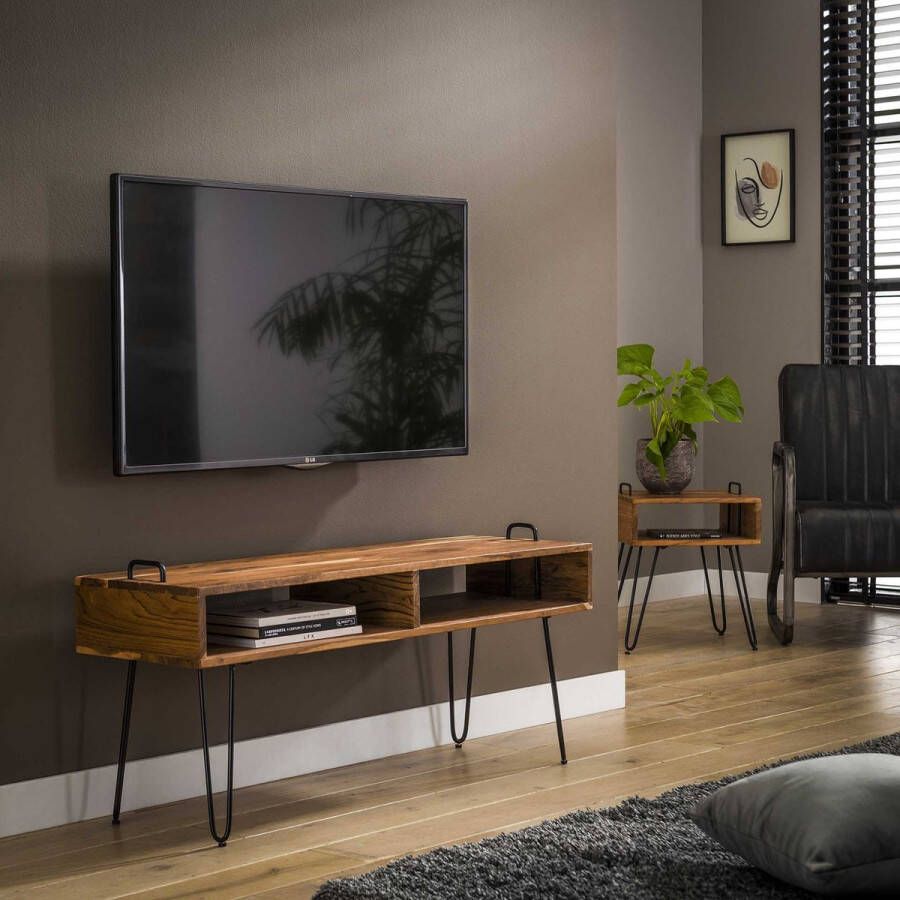 Hoyz Collection Hoyz TV-meubel Quadro 2 Vakken Massief Acaciahout 110x35x45
