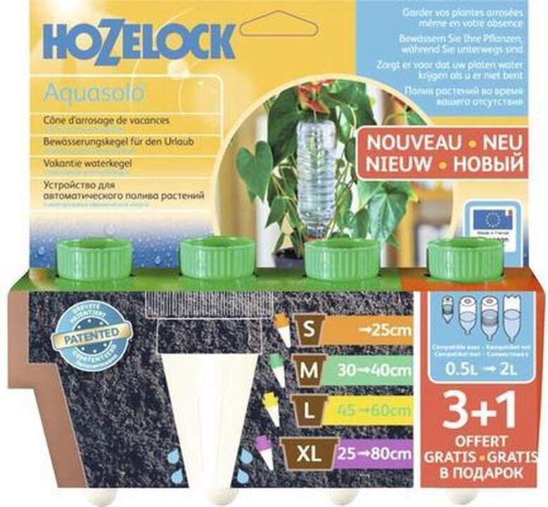 Hozelock Aquasolo 3+1 set Medium Plantbewateringsspikes Groen 30-40cm