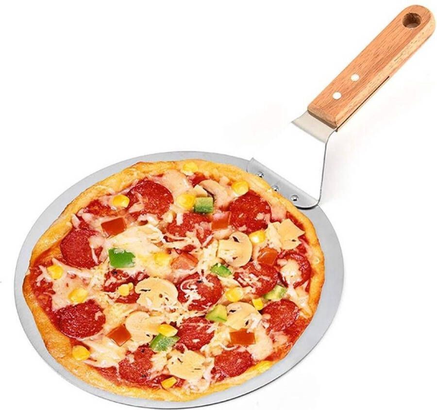 HR Accessories Luxe Pizzaschep Voor Verse Pizza Extra Groot RVS 30CM Grote Pizza Schep Voor Oven Of BBQ barbecue Hout Handvat Pizzaspatel Voor Zelfgemaakte Ovenpizza