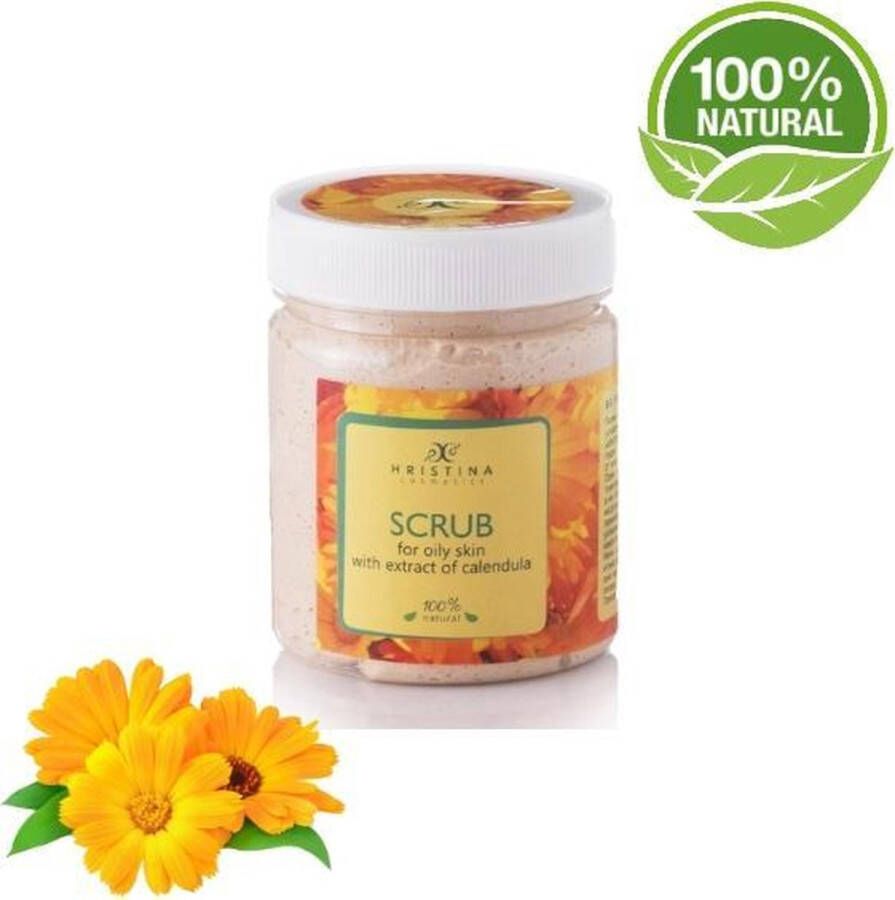 Hristina Calendula Face Scrub 100% Natural Met Koalin & Propolis 200ml