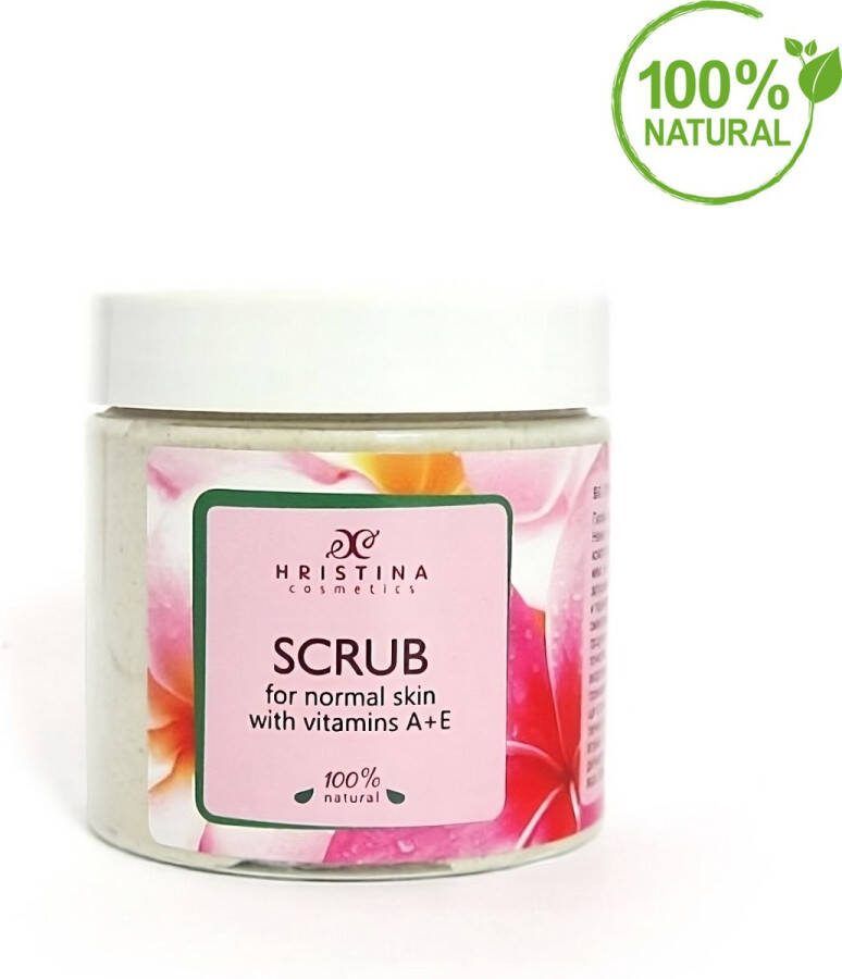 HRISTINA COSMETICS Natuurlijke Hristina Gezichtsscrub voor Normale Huid Met Vitamines A & E 200 ml Verfrissende Scrub