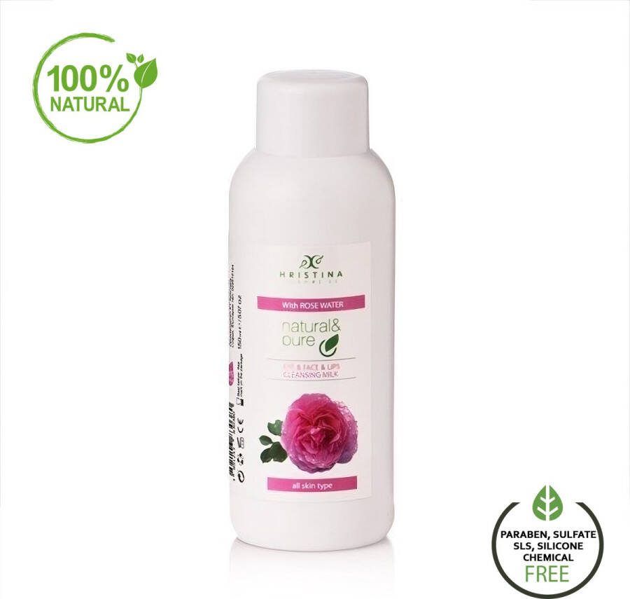 Hristina Natuurlijke Reinigingsmelk Cleansing Milk met Rozewater: Zuiverende Verzorging 150ml