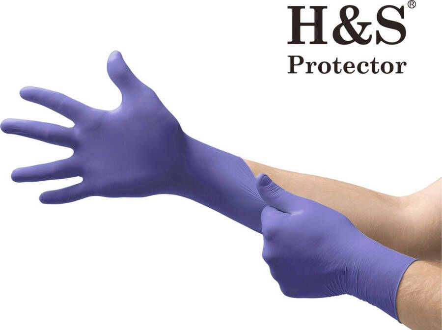 HS Protector H&S PROTECTOR Nitril handschoenen Wegwerp handschoenen Violet XL Poedervrij 100 stuks