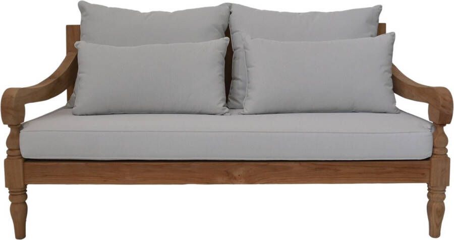 HSM Collection Bahama sofa 2 5-zits incl kussenset 150x95x80 Naturel wit teak