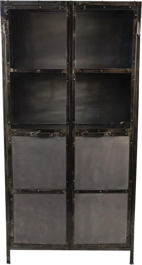 HSM Collection vitrinekast Brooklyn zwart 90x40x180 cm Leen Bakker