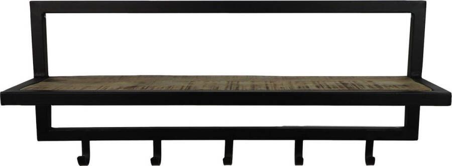 HSM Collection Kapstok Acacia hout metaal B 66 cm naturel zwart