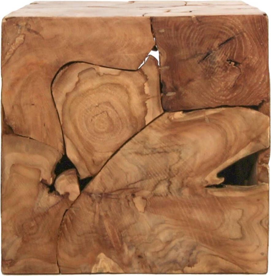 Wood Selection HSM Collection Bijzettafel Kubus 40x40cm Teak Natural Wax