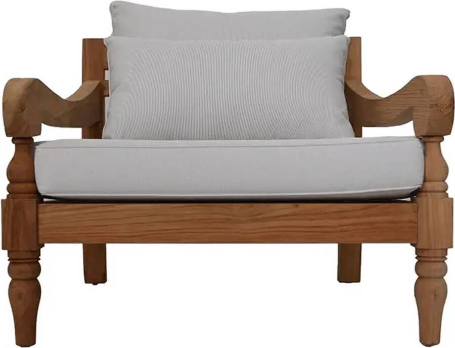 HSM Collection Bahama lounge stoel 90x95x90 Naturel schuim stof