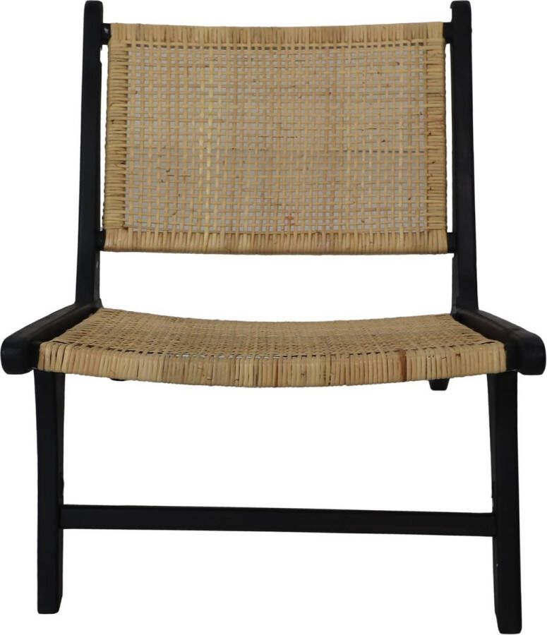 HSM Collection -Loungestoel Rotan-67x81x71-Zwart Naturel-Rotan Teak