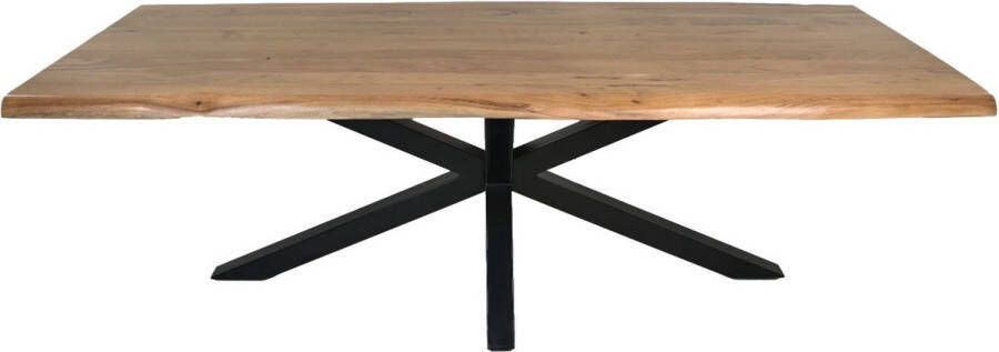 HSM Collection Rechthoekige tafel Soho luxe 280x100x76 Naturel zwart Acacia metaal