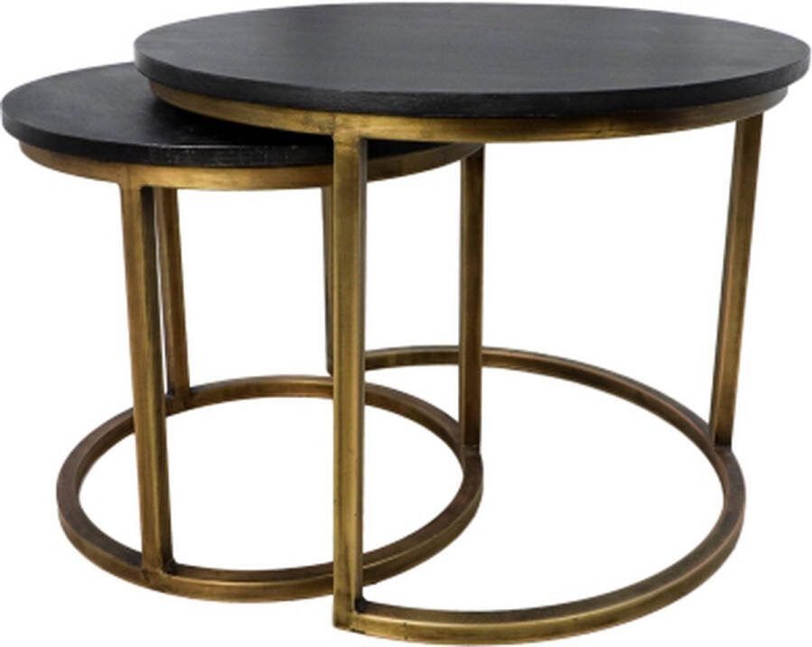 HSM Collection HSM Ronde Salontafel Finnley Ø60 cm Black Wash|antique Gold