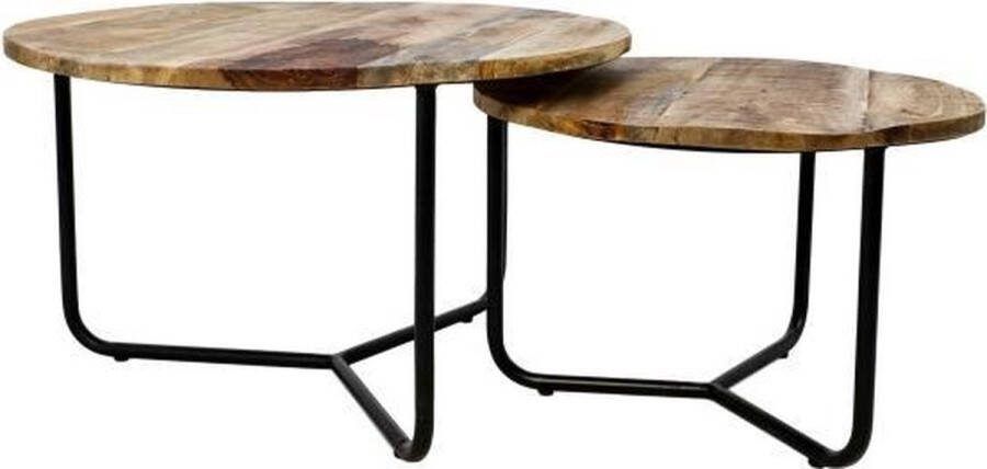 HSM Collection salontafel Leano (2 stuks) naturel zwart Leen Bakker