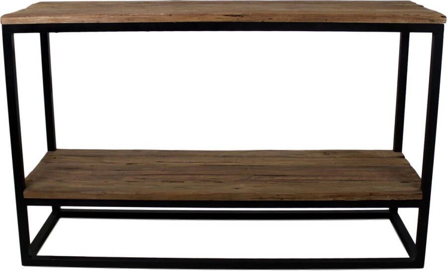 HSM Collection sidetable met onderplank Leroy naturel zwart 120x40x75 cm Leen Bakker