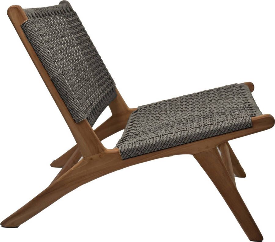 HSM Collection Loungestoel tuin Rio 66x80x65 off white naturel Teak bananenblad