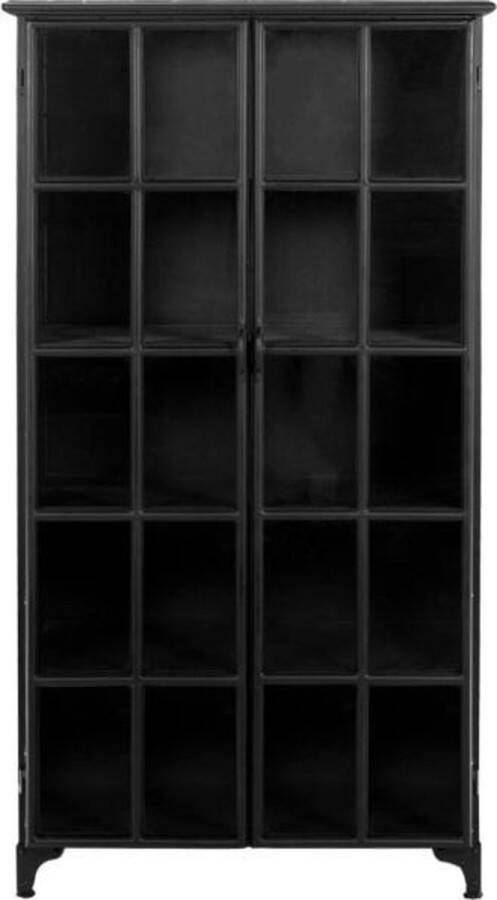HSM Collection vitrinekast Manhattan zwart 90x40x180 cm Leen Bakker