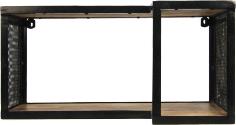 HSM Collection wandbox Brixton naturel zwart 60x30x30 cm Leen Bakker