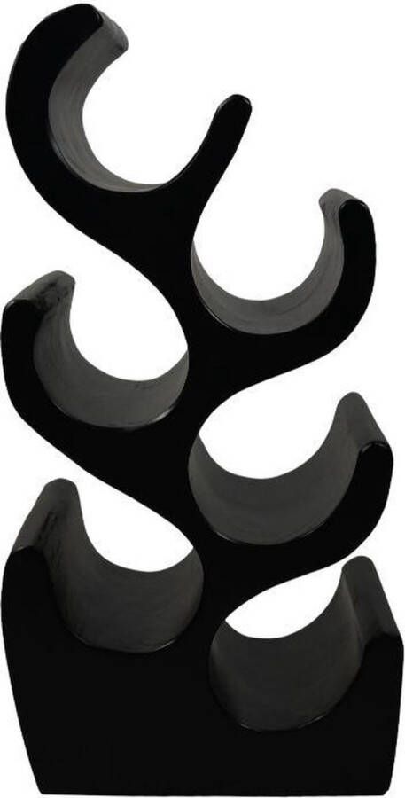 HSM Collection Wijnrek 6 flessen 27*20*51cm Zwart Munggur