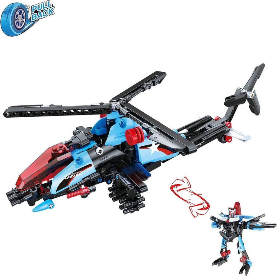 HSP Himoto SHOP YOLO Transformers speelgoed -helikopter en robot 2 in 1 model van bouwstenen jongens en meisjes