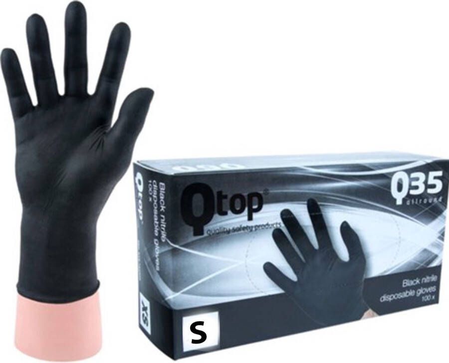 HTP PRO 4.0 nitrile wegwerp handschoenen latex-en poedervrij zwart maat S