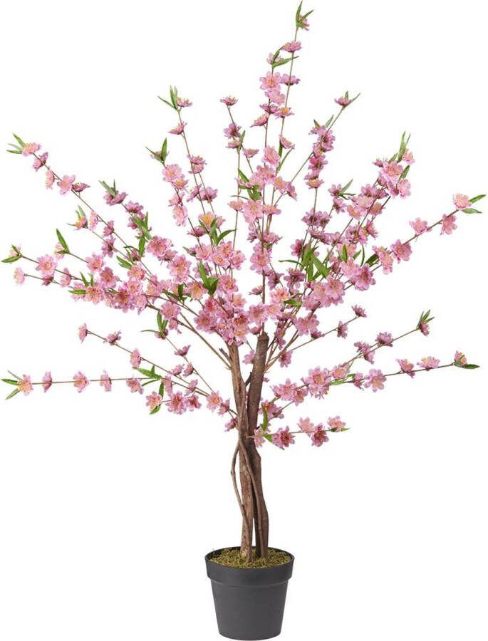 HTT Decorations Kunstplant Prunus (sierkers) roze H130cm