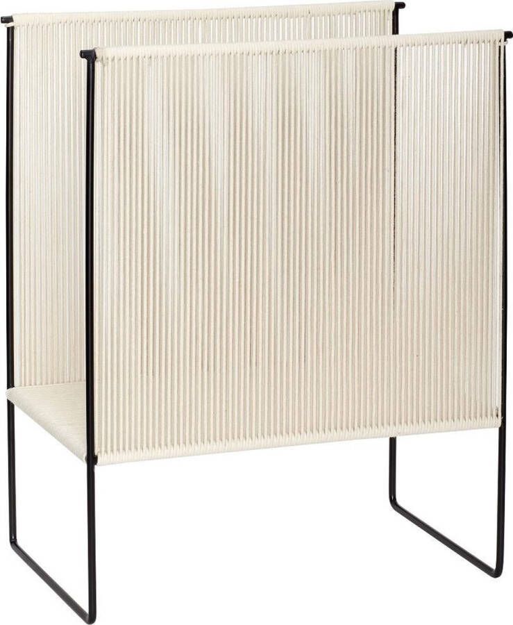 Hubsch Interior HÜBSCH INTERIOR Zwart tijdschriftenrek van katoen en metaal 43x25xh50cm