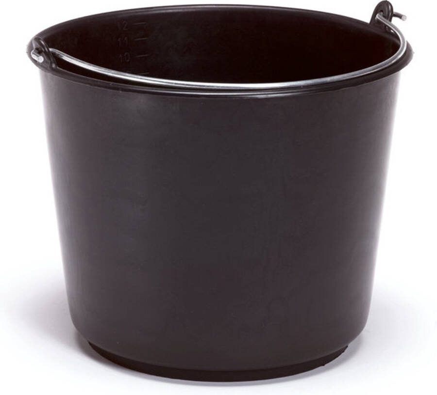 Huchem Bouwemmer 20L Emmer Zwart Specie Goedkoop Bucket Mortel Emmer Stukadoor