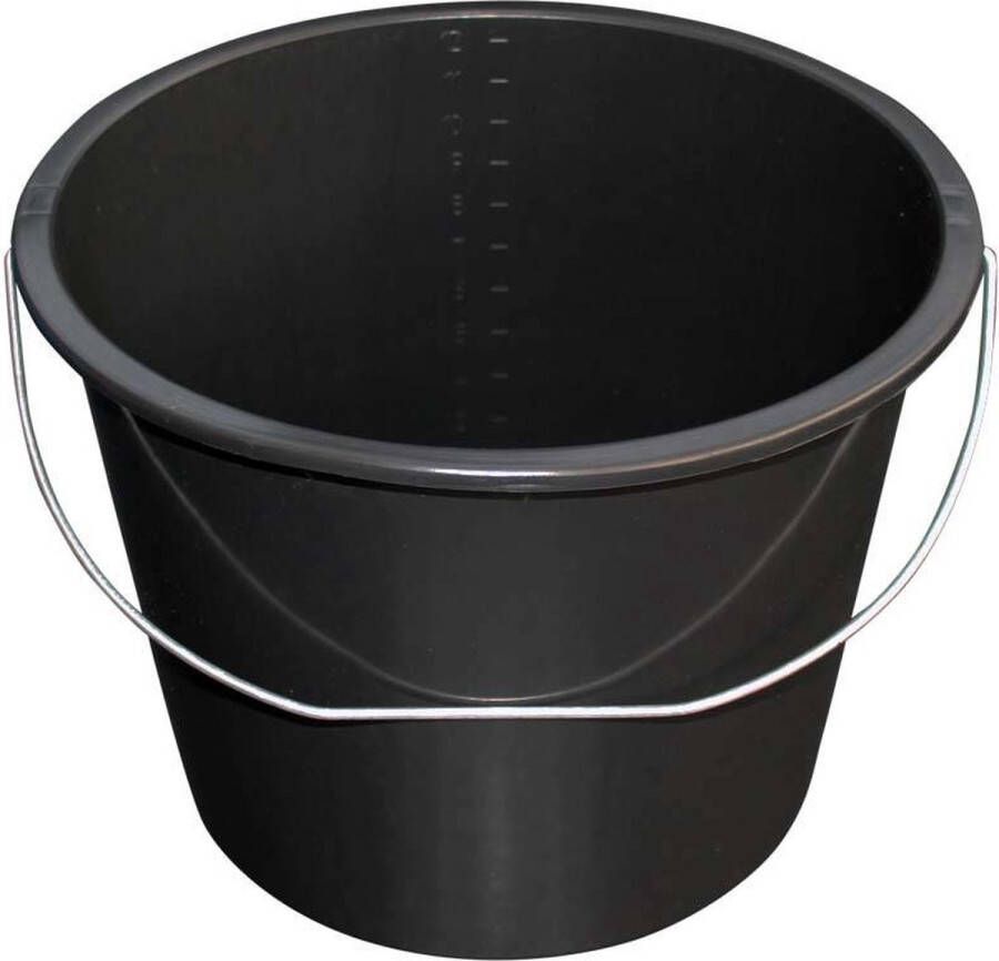 Huchem Huishoudemmer 10L Emmer Zwart Tuin Bouw Schoonmaak Bucket Goedkoop stevig Schoonmaakemmer