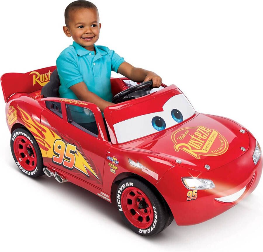 Huffy Disney Cars Lightning McQueen Elektrische Kinderauto 3-5 jaar 6v Auto met werkende lichten en geluid