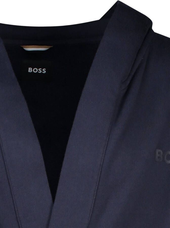 Hugo Boss Iconic French Terry Robe heren badjas (middeldik) donkerblauw Maat: L