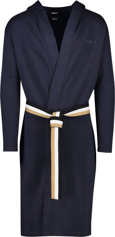 Hugo Boss Iconic French Terry Robe heren badjas (middeldik) donkerblauw Maat: M