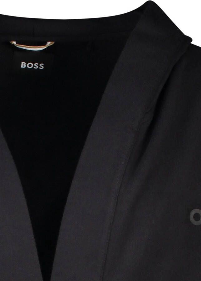 Hugo Boss Iconic French Terry Robe heren badjas (middeldik) zwart Maat: M