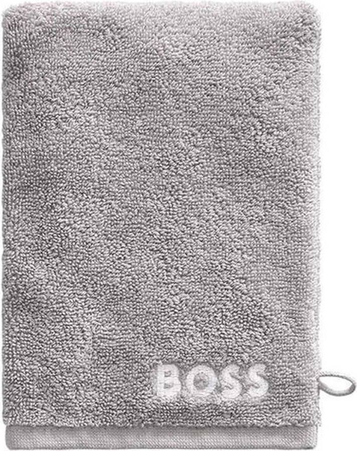 Hugo Boss washandje Plain Concrete 15x21 cm