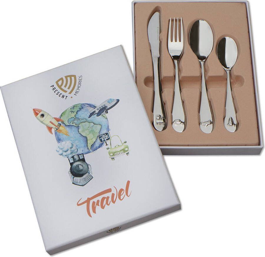 Huiscollectie Kinderbestek Reizen met Gepersonaliseerde Gravure