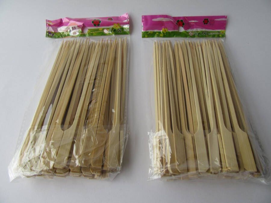 Huishoudkado.nl Sate stokjes Sate prikkers Bamboe stokjes Sushi stokjes 18cm 2 sets x 50 stuks