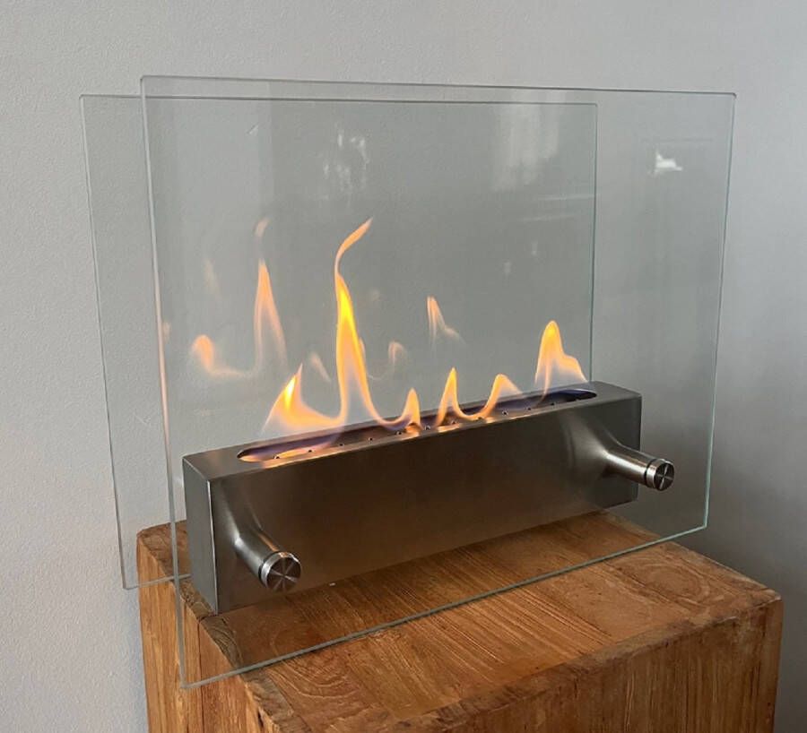 Huisson De Luxe Bio Ethanol Sfeerhaard Tafelhaard Terrashaard Verwarming Tafelbrander voor binnen en buiten Brandtijd 2 5 uur