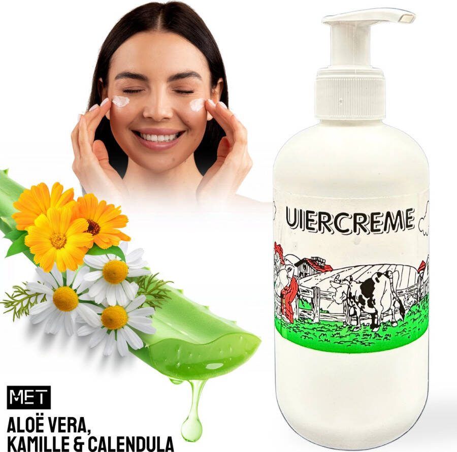Huizing Products Huizing Uiercrème Pompfles 250ML – uiercreme – uierzalf geparfumeerd – Aloë Vera & Kamille – huidverzorging – bodymilk – bodycreme – bodylotions bodylotion dames – bodylotion – aftersun