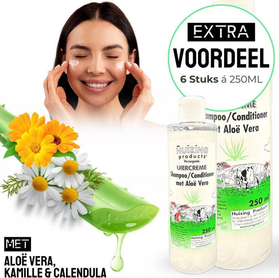 HUIZING PRODUCTS UIERCREME Huizing 6 Stuks Natuurlijke Shampoo met Uiercrème – Voordeelverpakking shampoo – conditioner – herstellende shampoo douchegel – aloë vera – conditioners – haar creme – Vol & Gezond haar