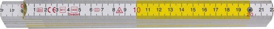 Hultafors Duimstok 4000 Hout Wit Geel 2 meter 10 delen H4003WG DU