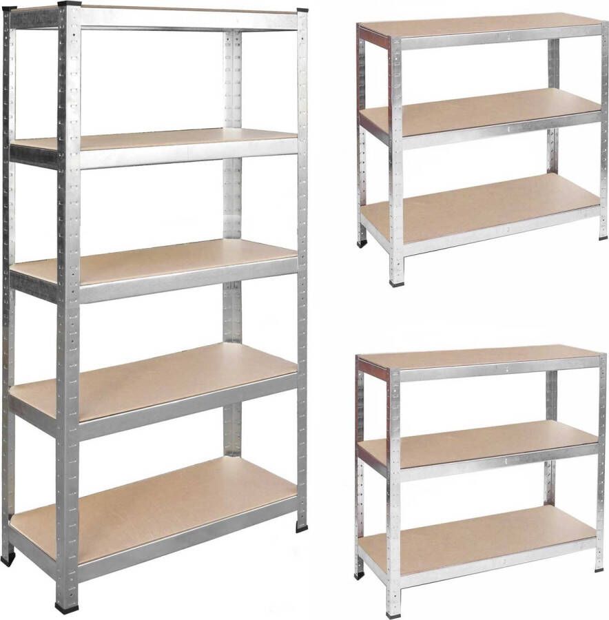 Humberg Metalen opbergrek 180 x 90 x 40 cm HR-813 zwart