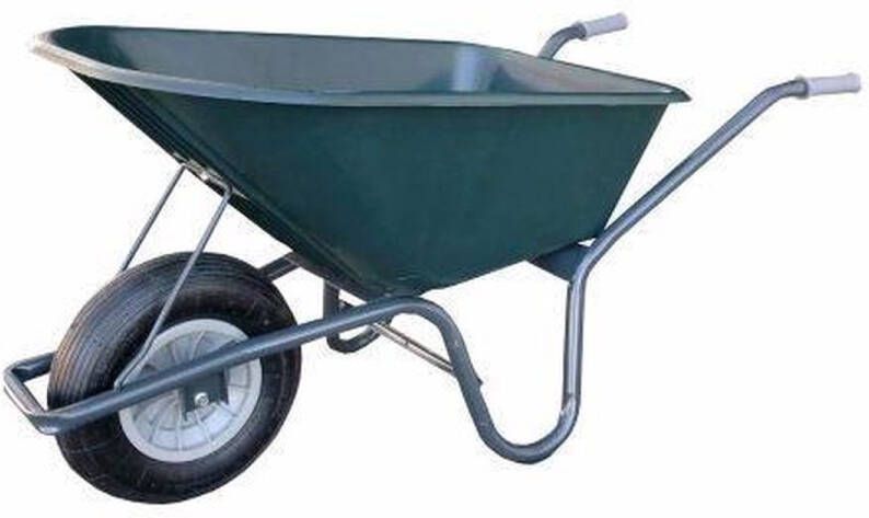 Kruiwagenwinkel.nl Kruiwagen basic grijs 100 liter groen