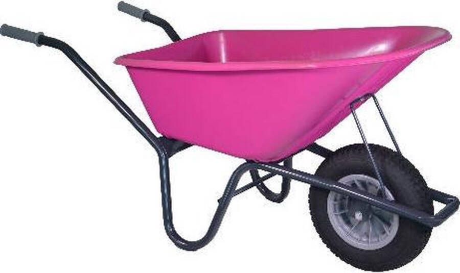 Kruiwagenwinkel.nl Kruiwagen verzinkt 100 liter fuchsia met anti-lek kruiwagenwiel