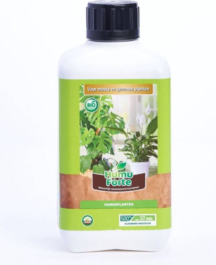 Humuforte biologische kamerplanten voeding plantenvoeding biologisch NPK (sporen) elementen en suikers voor een goed bodemleven- 500ml