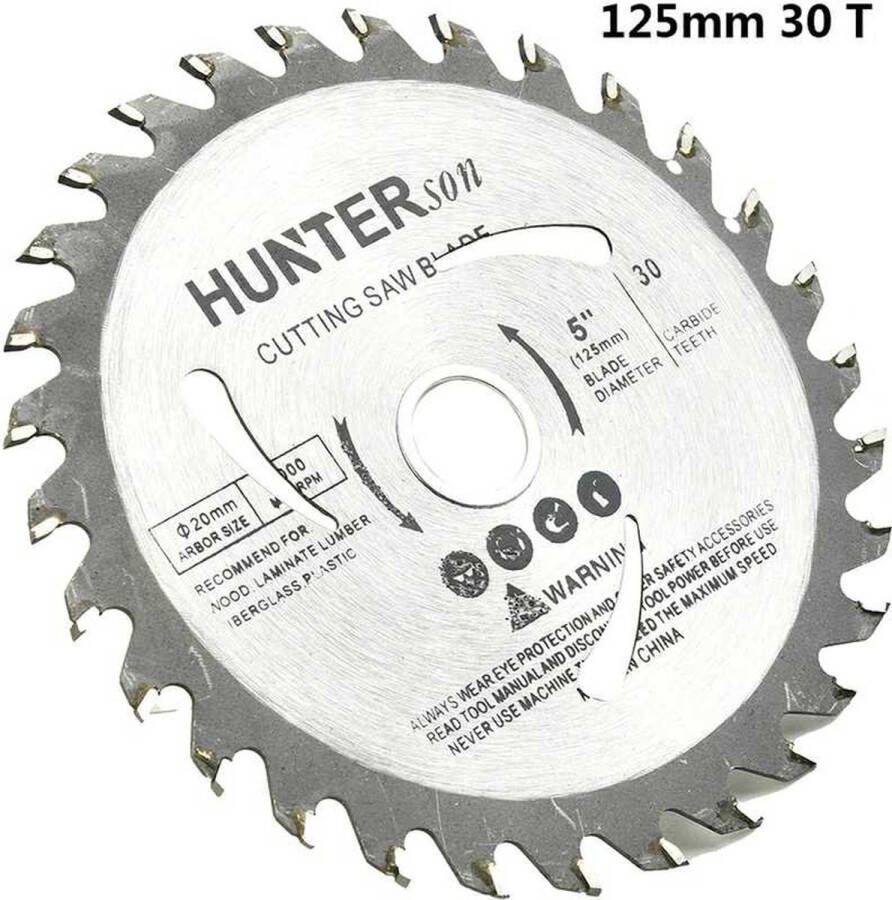 Hunter 125 x 20 mm zaagblad cirkelzaagblad voor hout met 30 T-tanden