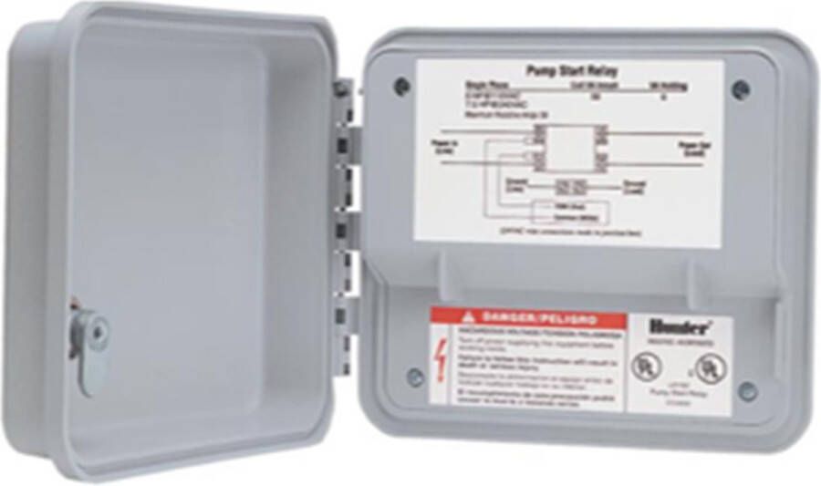 Hunter PSR-53 pomp electromotor direct start relais in opbouwkast IP44 aansluitvermogen: max. 7 -5 kW 400VAC 50Hz toepasbaar voor o.a. beregening controllers met 24VAC VDC uitgangssignaal serie Pro-C en ICC