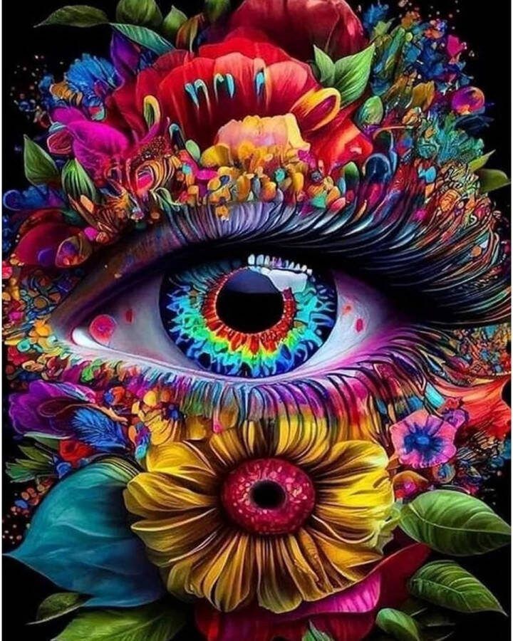 Huntex Diamond Painting Volwassenen Diamond Painting Kinderen Diamond Painting Pakket Volledig Kleurrijk Oog 30x40 cm