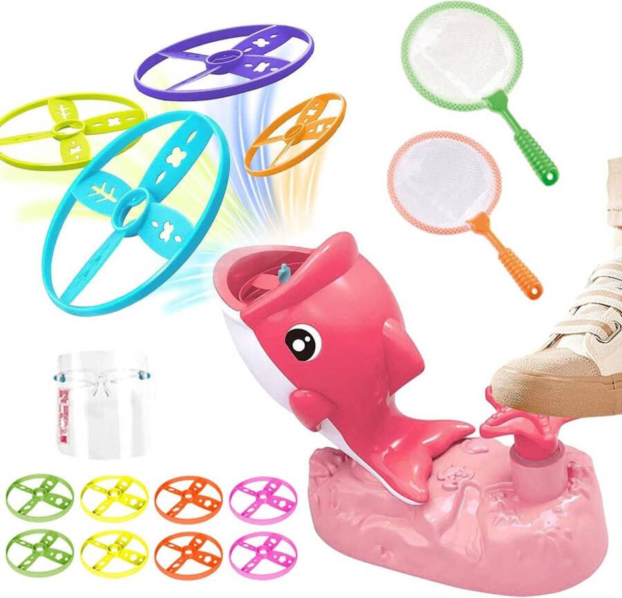 Huntex Shark Disc Launcher Game Roze Buitenspeelgoed Voor Kinderen Inclusief Bescherming 8 Schijven En 2 Vangnetten Zomer Speelgoed Voor Jongens Meisjes Rage 2023 Zwembad Speelgoed