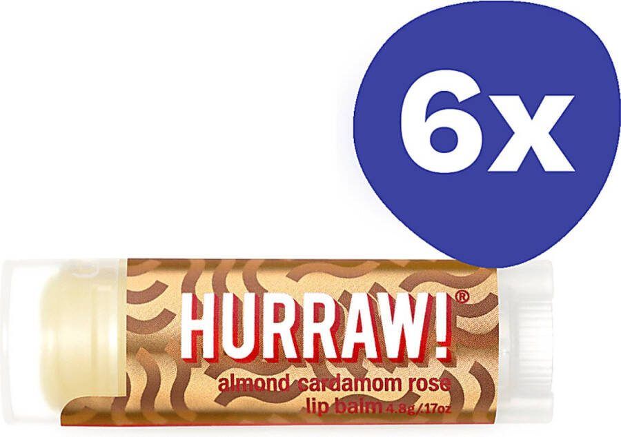 Hurraw Almond Cardamom Rose Lippenbalsem (6x 4 3gr)