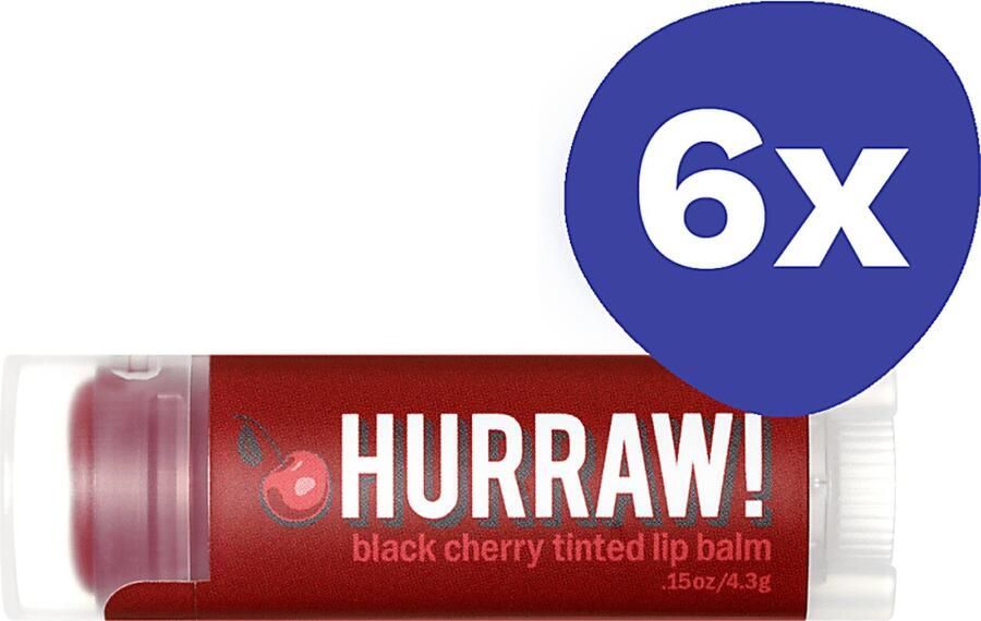 Hurraw Black Cherry Getinte Lippenbalsem (6x 4 3gr)